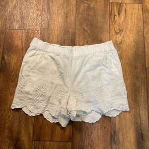 Loft Shorts Size Small Cream Eyelet Lace‎ Overlay Lined 3" InseamPull On
